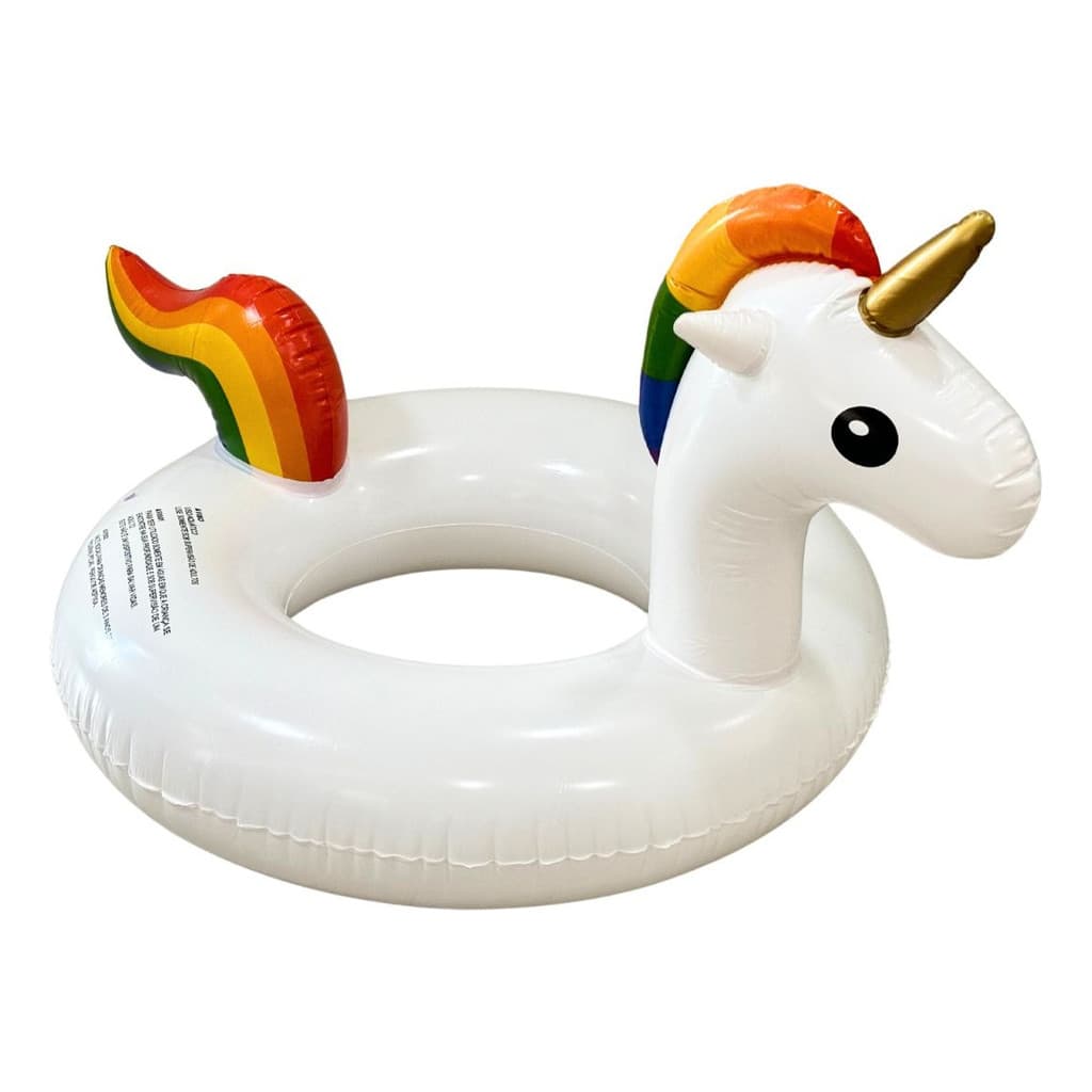 Boia Inflável Unicórnio Branco 120cm Piscina Importway