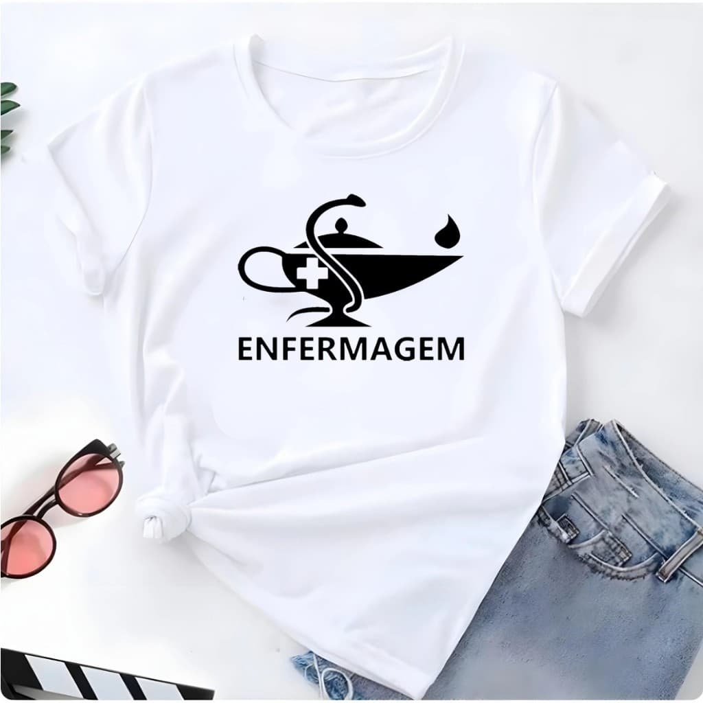 T-shirt Blusa Linda Enfermagem Medicina Faculdade Camiseta Feminina Camisa