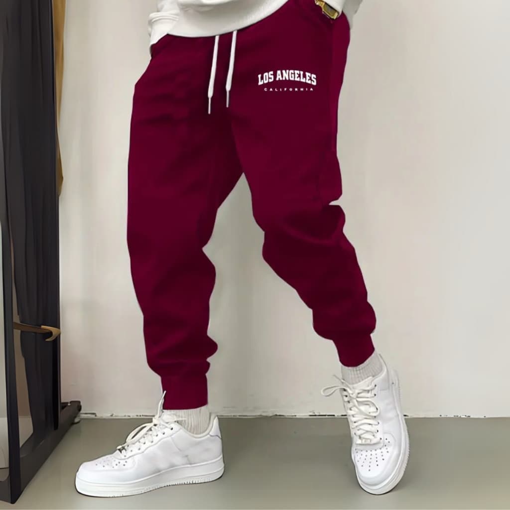 Calça Moletom Los Angeles Premium California Moda Unissex Confortável Estilo Algodão Flanelado