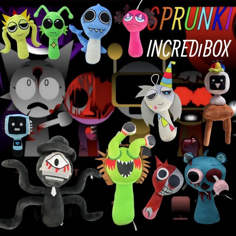 Novo Sprunki Incredibox Brinquedo de Pelúcia Boneca Oren Raddy Clukr Vineria Garnold Série de Jogos Decoração de Casa Ma