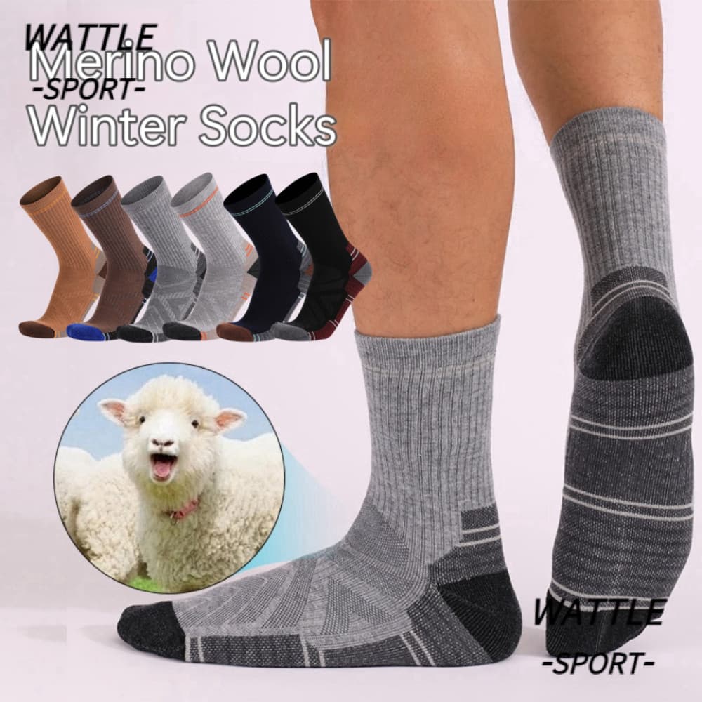Meias De Lã WATTLE Merino , Trekking Quentes E Confortáveis Curtas Antiderrapantes Para Esqui Ao Ar Livre