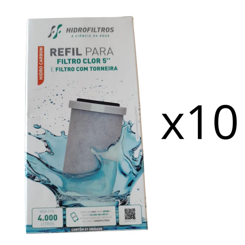 Kit 10 Un Refil Origin P/filtros Hidrofiltros Pou 5 80l/h