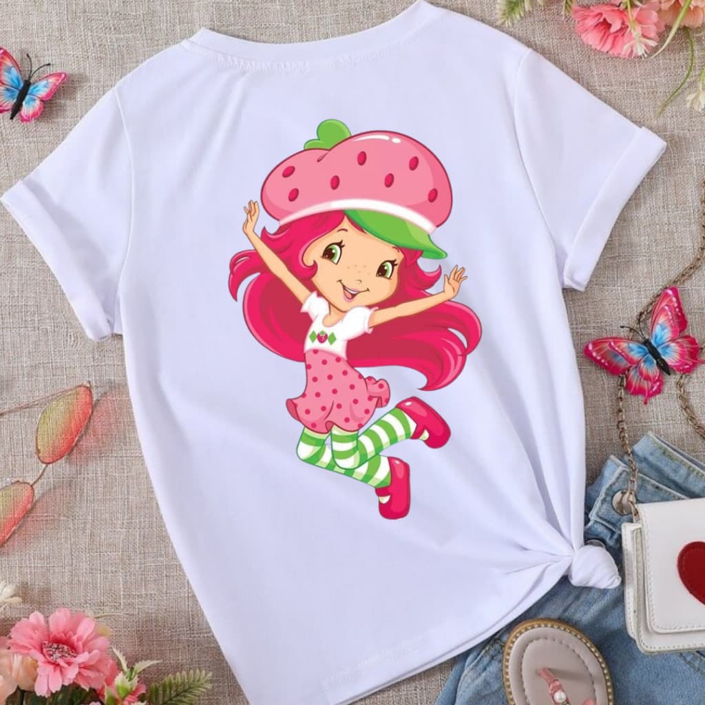 Camiseta Camisa Blusa Moranguinho pulando algodão
