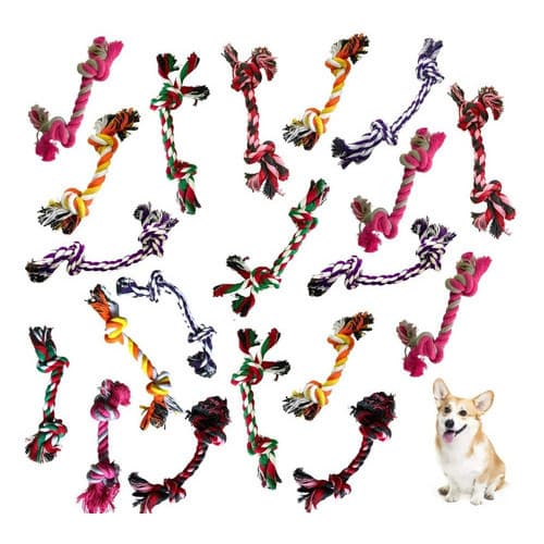 Kit 20 Cordas Mordedores Brinquedos  para cães cachorros Mordedor Dental para cães Pets