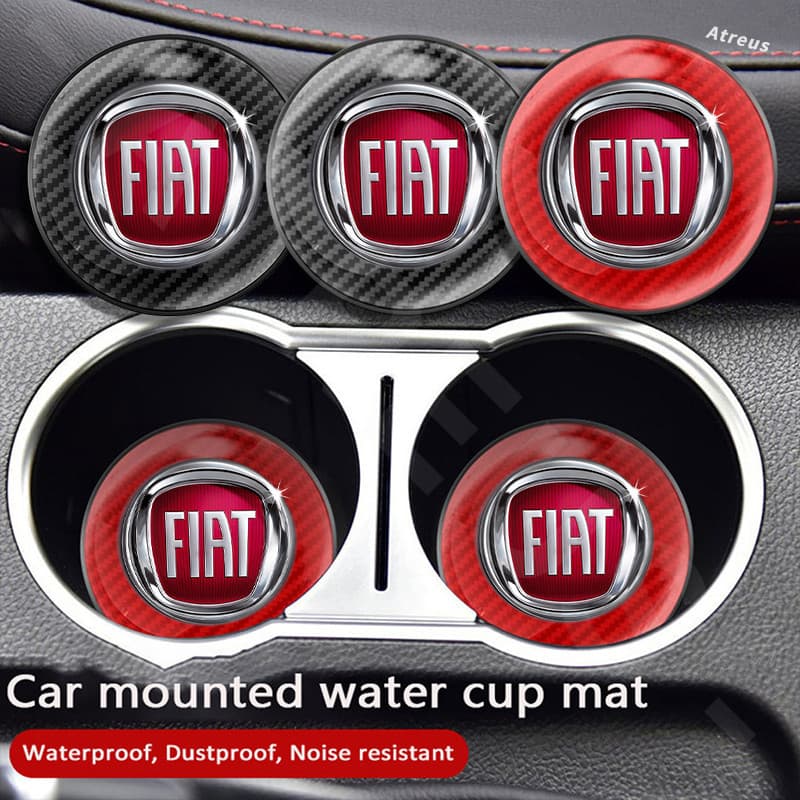 1Pc Suporte Para Copos De Fibra De Carbono Fiat Redondos Sem Deslizamento Uno Toro 500 Bravo Punto Palio Argo Stilo Strada Mobi