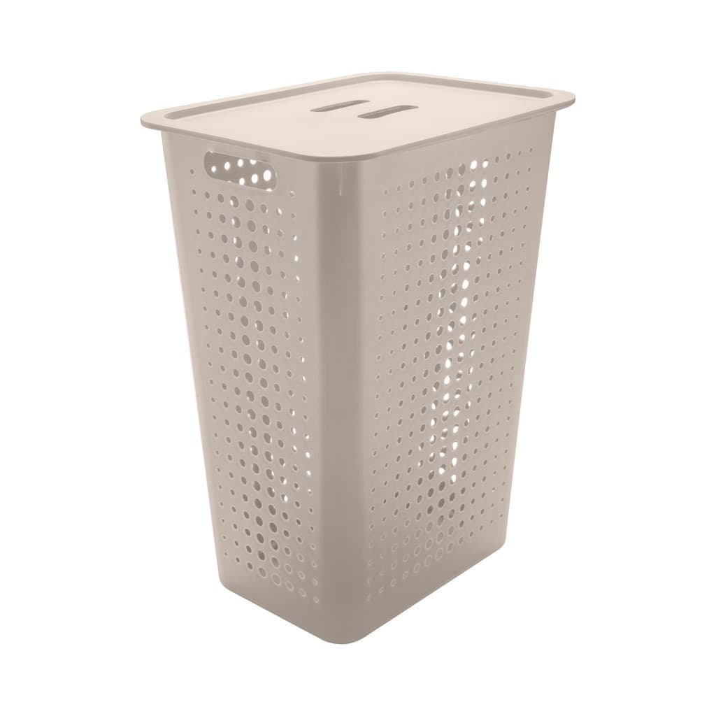 Cesto de Roupas com Tampa Bege 47L - Ou