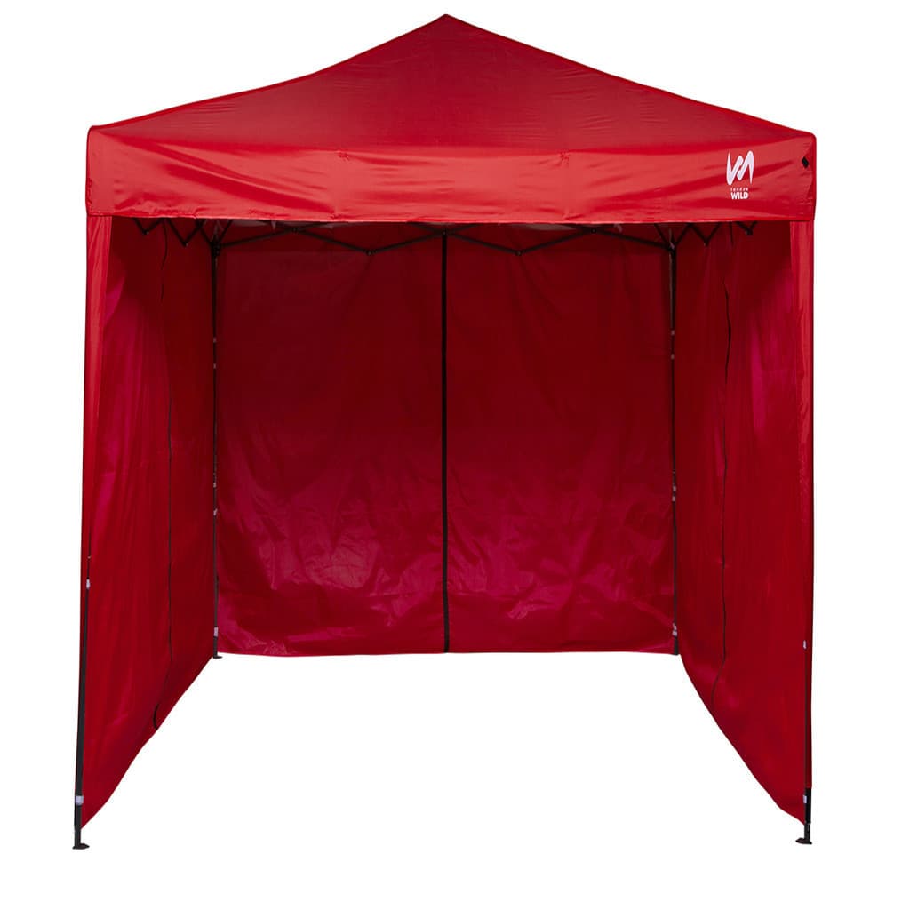 Gazebo 2x2 PC Vermelho + 3 Paredes Poliéster Vermelha
