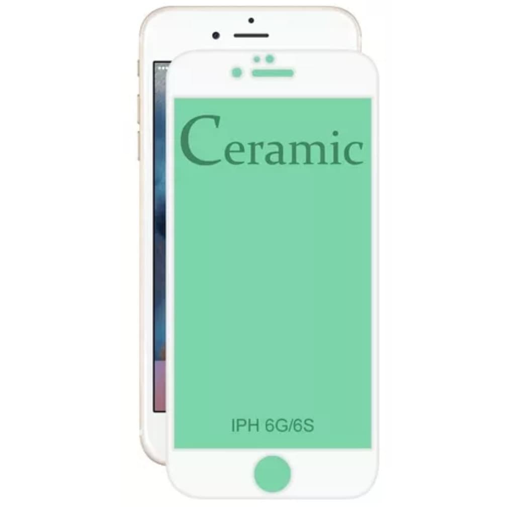 Para Iphone 6/6s Branco - Pelicula de Ceramica 9d Protecao Cobre Toda a Tela