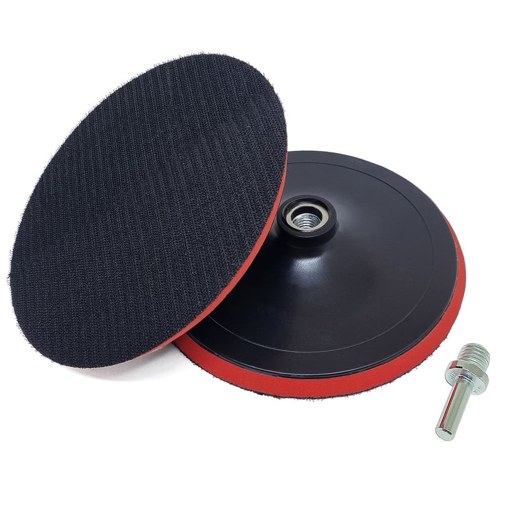 Kit 3 Suporte Boina c/ Velcro 150mm 6 polegadas c/ Rosca M14 + Adaptador Furadeira