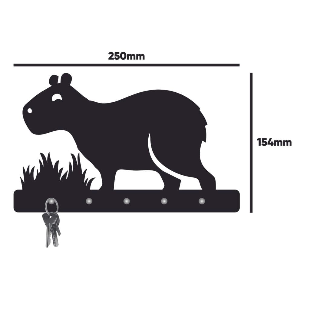 Porta Chaves de Parede Decorativo em MDF Capivara / 3mm