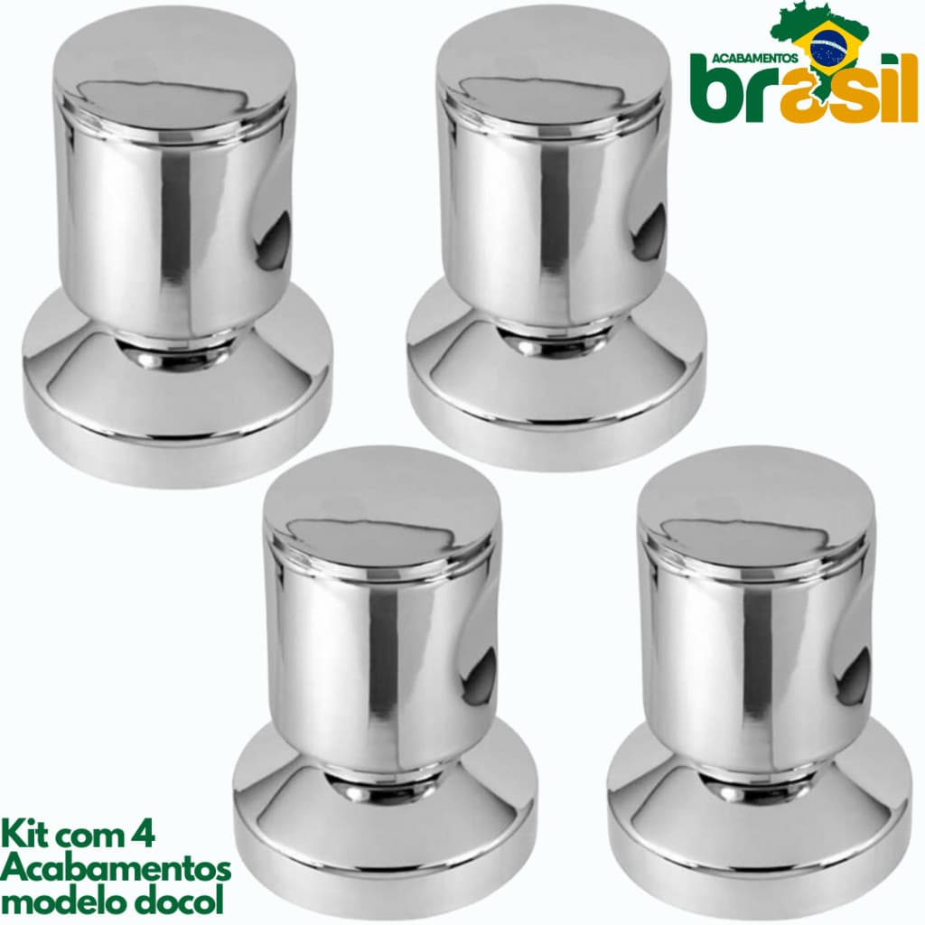 Acabamento Registro metal Pressão/Gaveta C42 padrão Docol 1/2, 3/4 Metal Chuveiro Kit 4 acabamentos