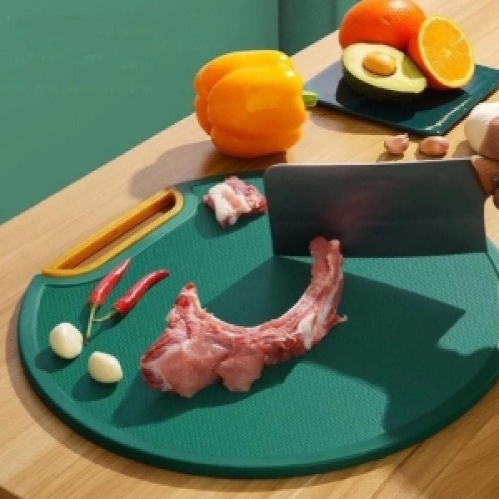 Tábua Corte De Carne Antibacteriana Antimofo Redonda 31cm Tábua Higiênica para Cortar Legumes com Suporte