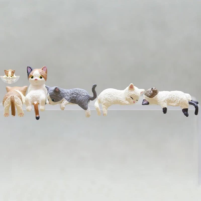 1Pc Dos Desenhos Animados Gato Dormindo Tela Do Carro Decoração De Exibição Reclinável Bonito Boneca Acessório