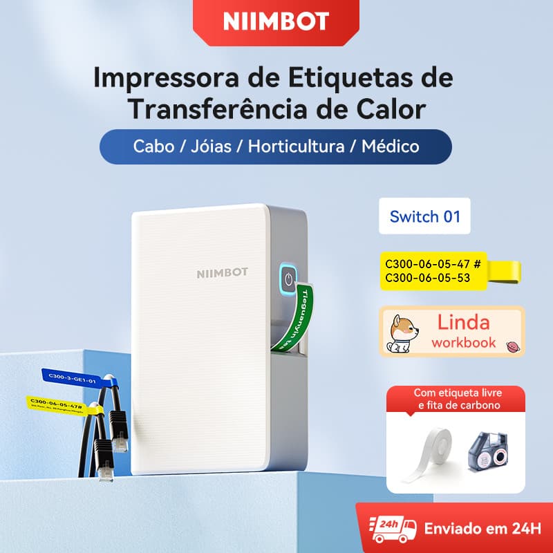 Niimbot N1(B18) Impressora De Etiquetas Transferência De Calor Inteligente Bluetooth Fabricante Cabo Jóias Horticultura