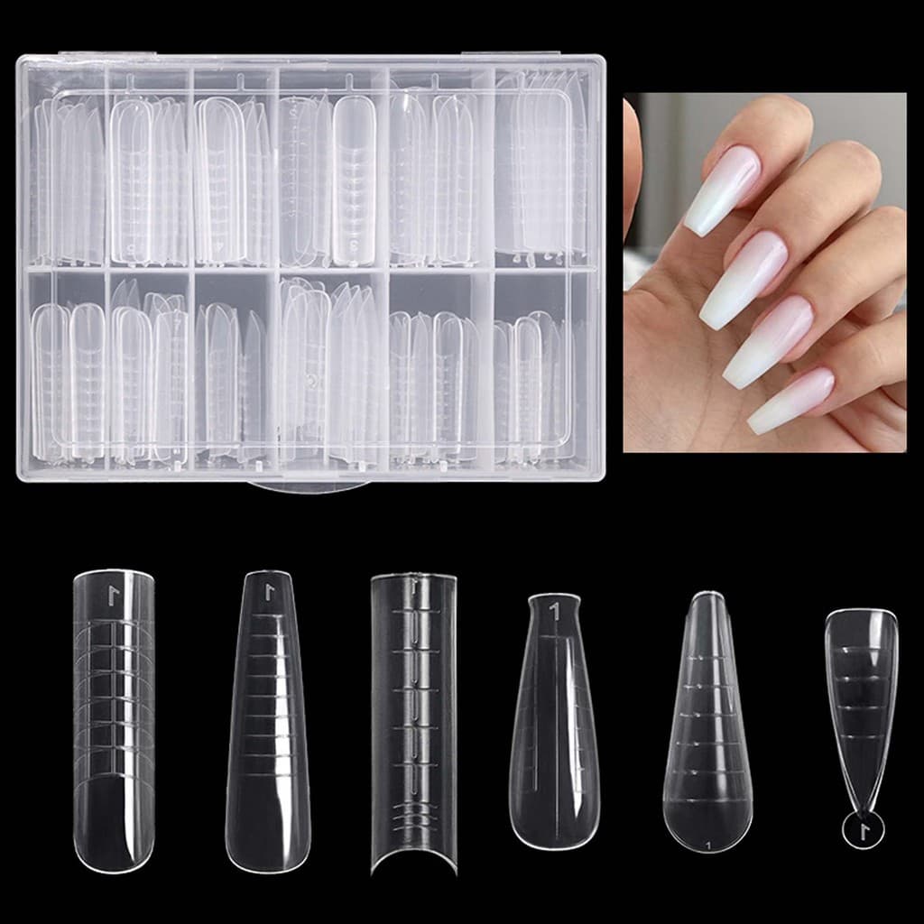 120u Molde F1 Bailarina Quadrado Almond Unha Gel Acrigel Polygel Alongamento
