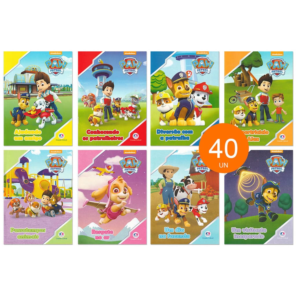 Kit 40 Livrinhos Patrulha Canina Lembrancinha de Aniversário Festa Escola Sacolinha Ciranda Cultural