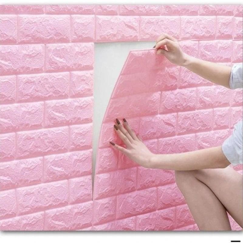 Papel De Parede 3D Soft DIY Adesivo Autocolante De Espuma De Tijolo Cor-De-Rosa Para Crianças Proteger Os Desenhos Animados Autocolantes De Decoração De Dormitório
