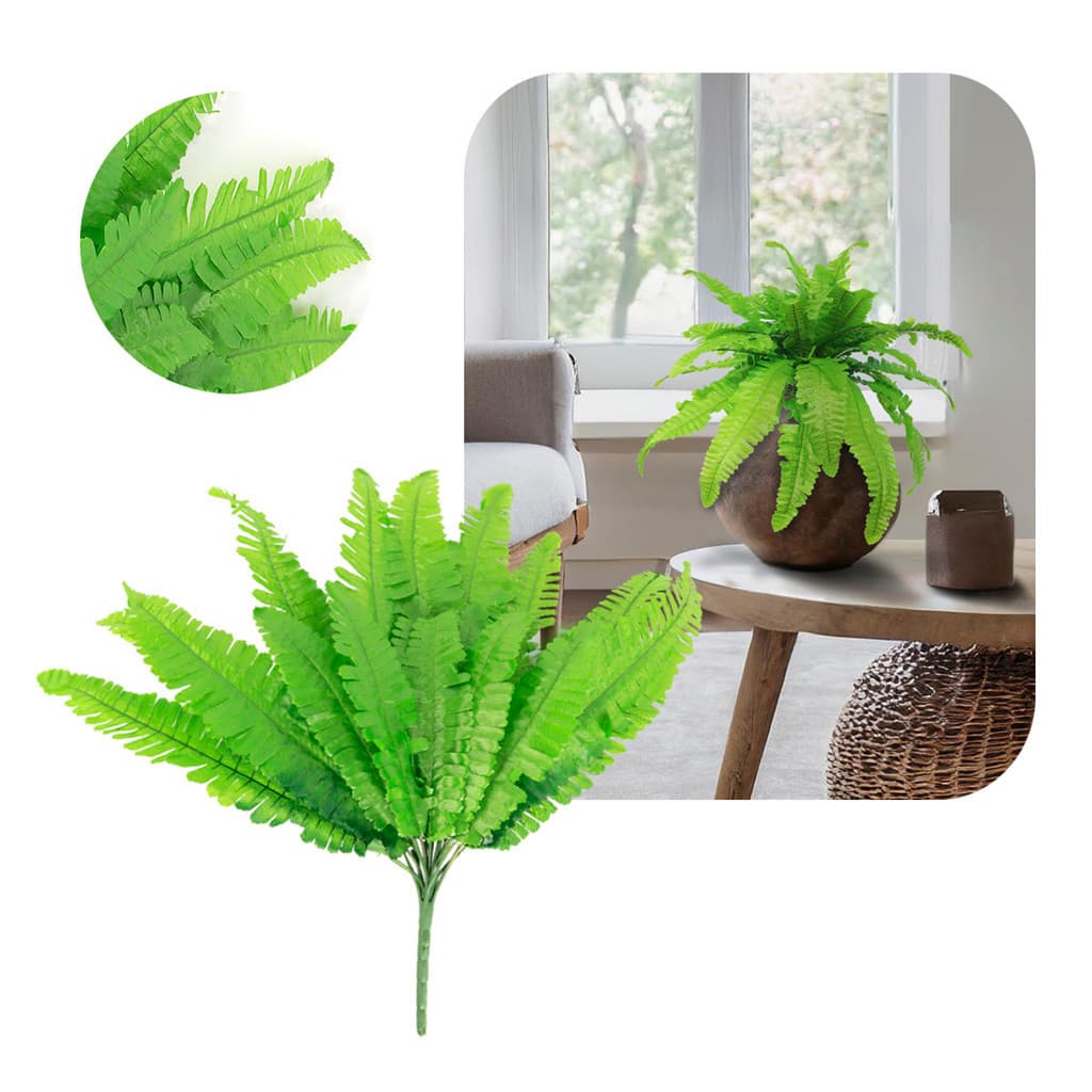 Planta Artificial Buque Samambaia Folha Decoração Casa Escritório Casa Casamento Festa Evento