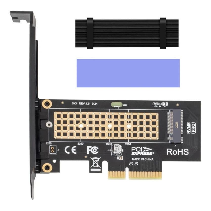 Adaptador SSD M2 Nvme Pci-e 4x 8x 16x Com Dissipador 2280