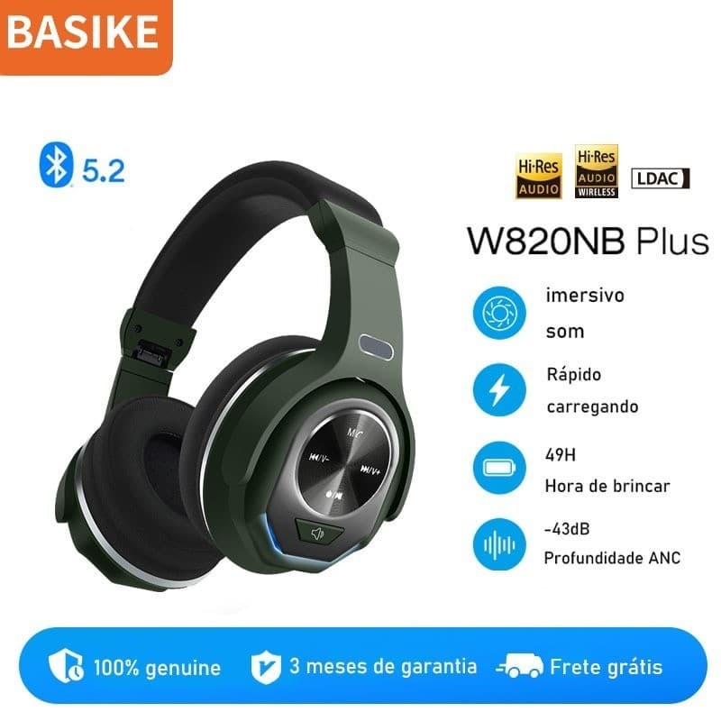 Basike Fone de ouvido Bluetooth fon-6689 sem fio com função fone e caixa de som basike 100% original