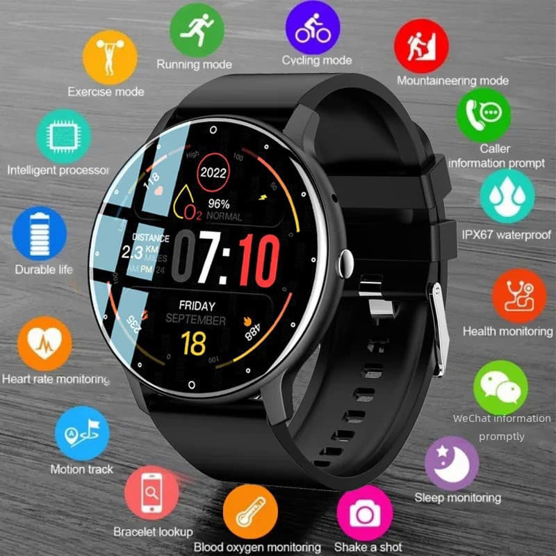 Smartwatch Relógio Smart Watch ZL02 GPS Voice Assistant Bluetooth Chamada IP67 À Prova D'água Homens Mulheres Fitness Esportivo
