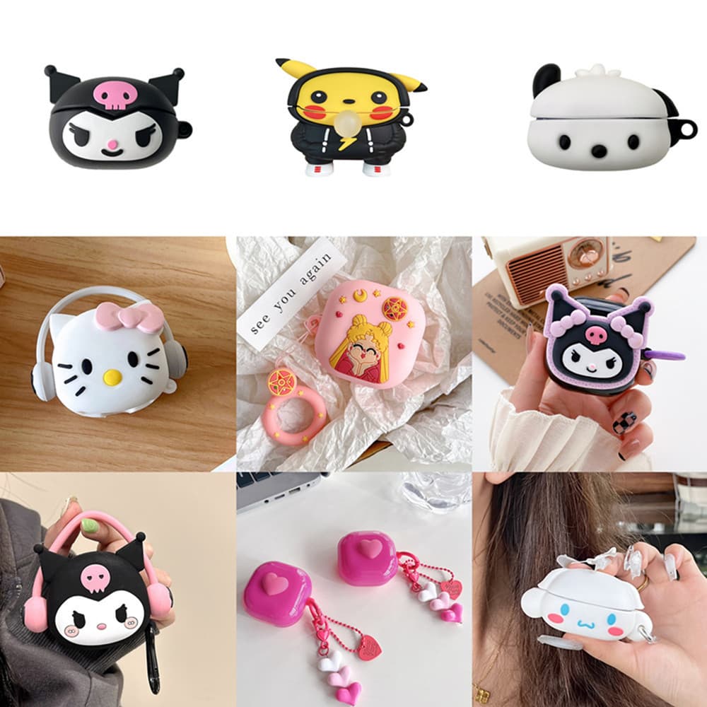 Sanrio Capa Protetora Para Fones De Ouvido Samsung Galaxy Buds FE Pro Buds2 Samsuing Ao Vivo Com Gancho