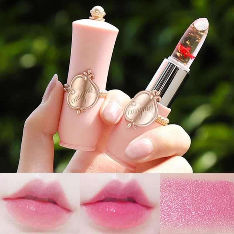 Hidratante De Longa Duração Flor Cristal Geléia Batom Magia Temperatura Mudança De Cor Maquiagem Labial
