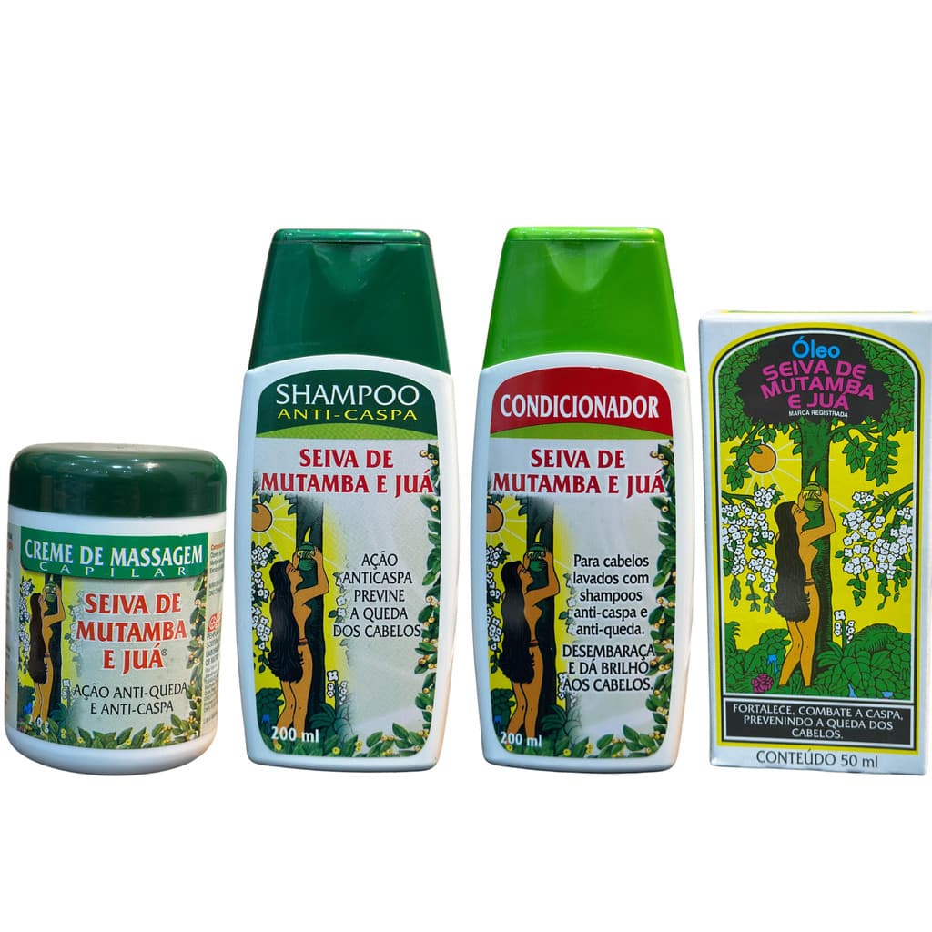 Kit Seiva De Mutamba E Juá Shampoo + Cond + Oleo+Cr Massagem