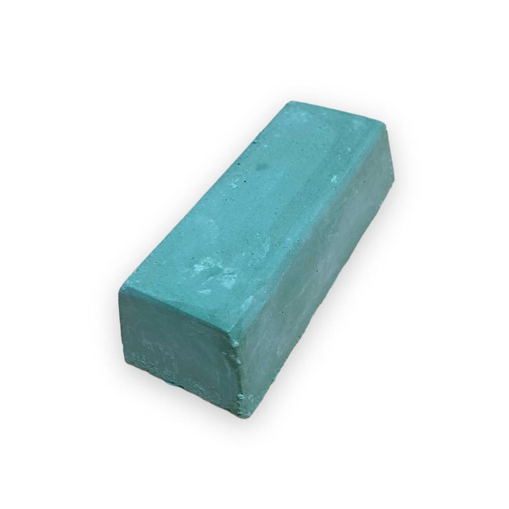 Massa Abrasiva Verde Barra/Pedra - Espelhamento Brilho Aluminio Latão Cobre Inox Latão