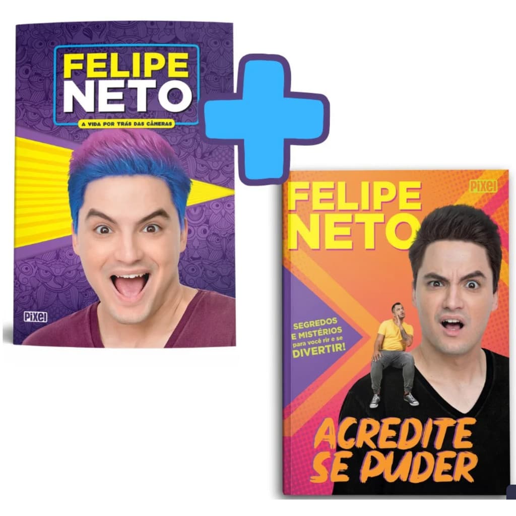 Kit 2 Livros Felipe Neto A vida por trás das câmeras + Acredite se puder