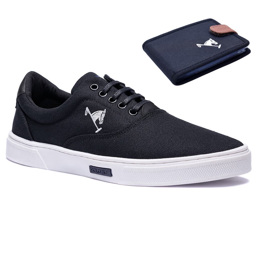Kit Tênis Sapatênis Masculino Casual Polo Joy + Carteira Em Lona