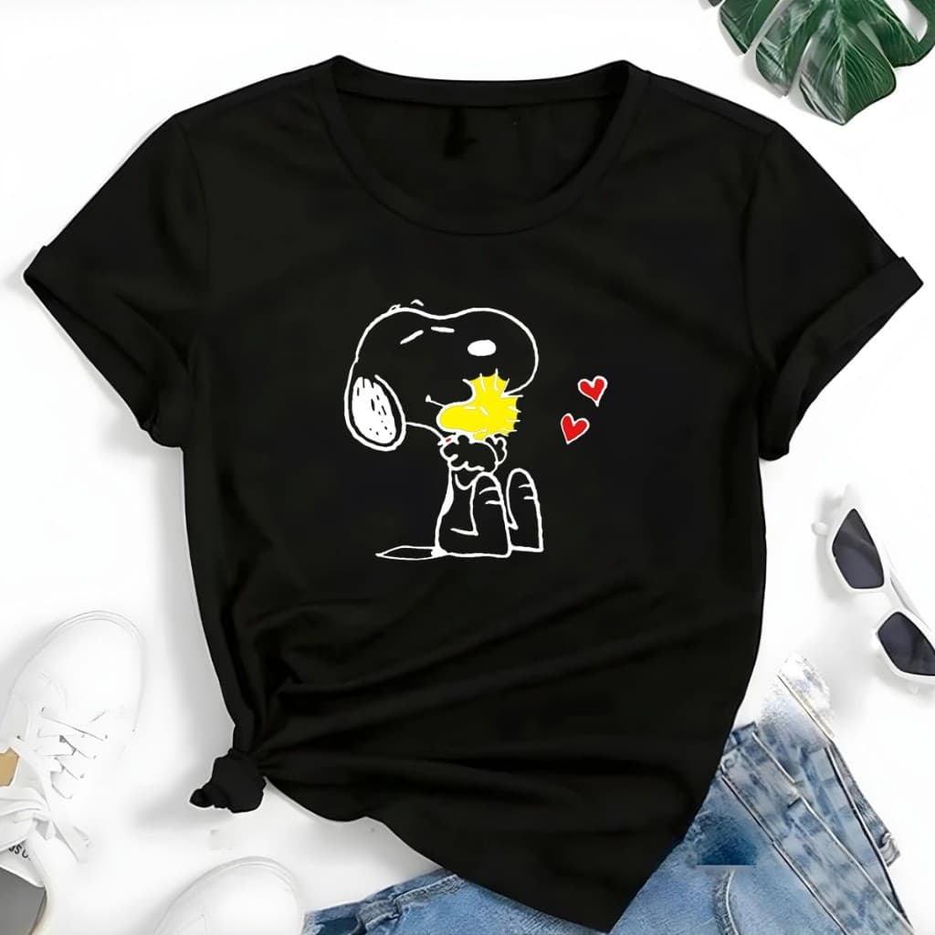 Blusa T-shirt Linda Camiseta Feminina Snoopy Passarinho Camisa