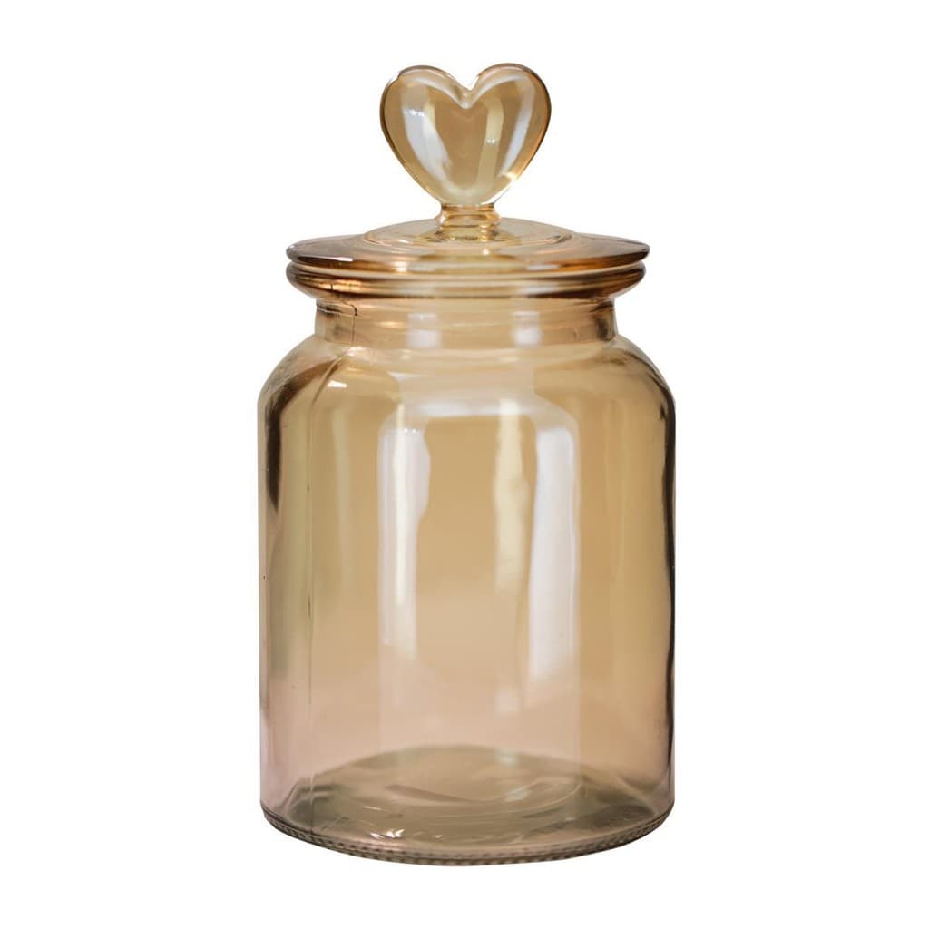 Pote de Vidro Hermético Âmbar Afeto Tampa Coração 1310ml - Tuut