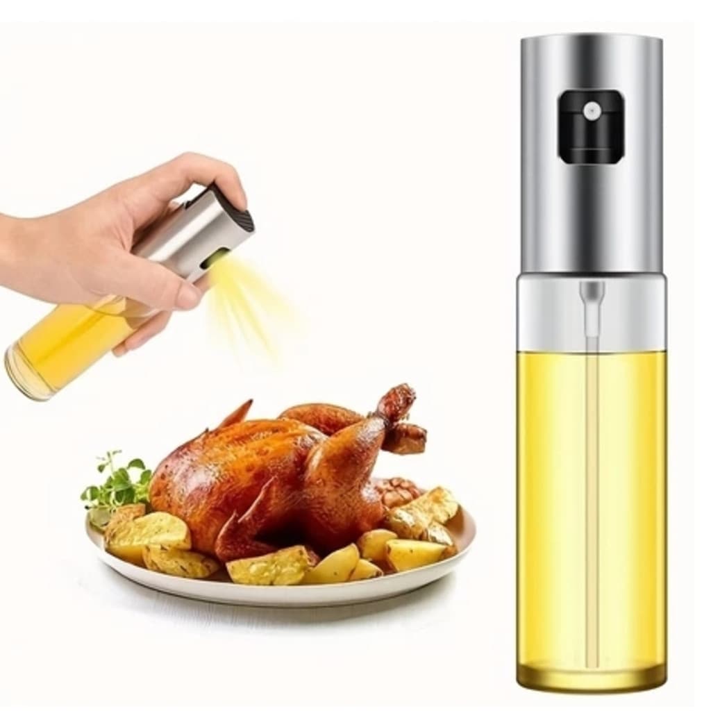 Kit 2 Peca Borrifador Spray Pulverizador De Azeite E Óleos Vidro Inox Borrifador Azeite Promoção MOSTRA LOJA