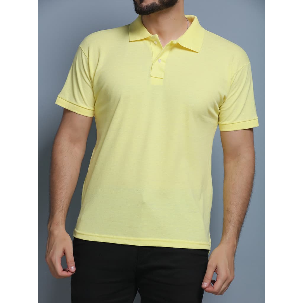 Camisa Gola Polo Masculina Camiseta Atacado Uniforme Para Bordar, lisa Cor Amarelo P-M-G-GG-G1-G2-G3