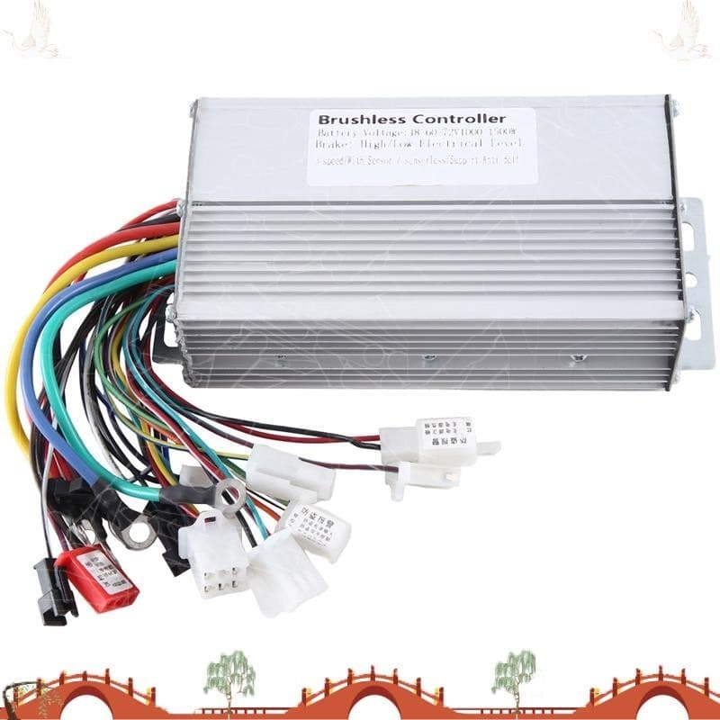1 Pçs 48V 60V 64V 72V 1000W 1500W Controlador Elétrico 12 Tubo Modo Duplo E-Bike Sem Escova Prata qeufjhpoo