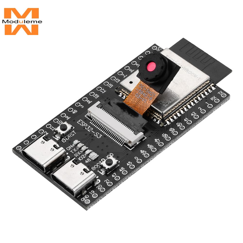 Placa De Desenvolvimento ESP32-S3 WROOM CAM WiFi Módulo bluetooth A Bordo-1 N16R8 interface dual TYPE-C .