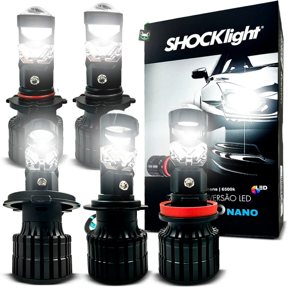 Kit Lâmpada Conversão Led Nano Projetor Elíptico 5000l 6500k
