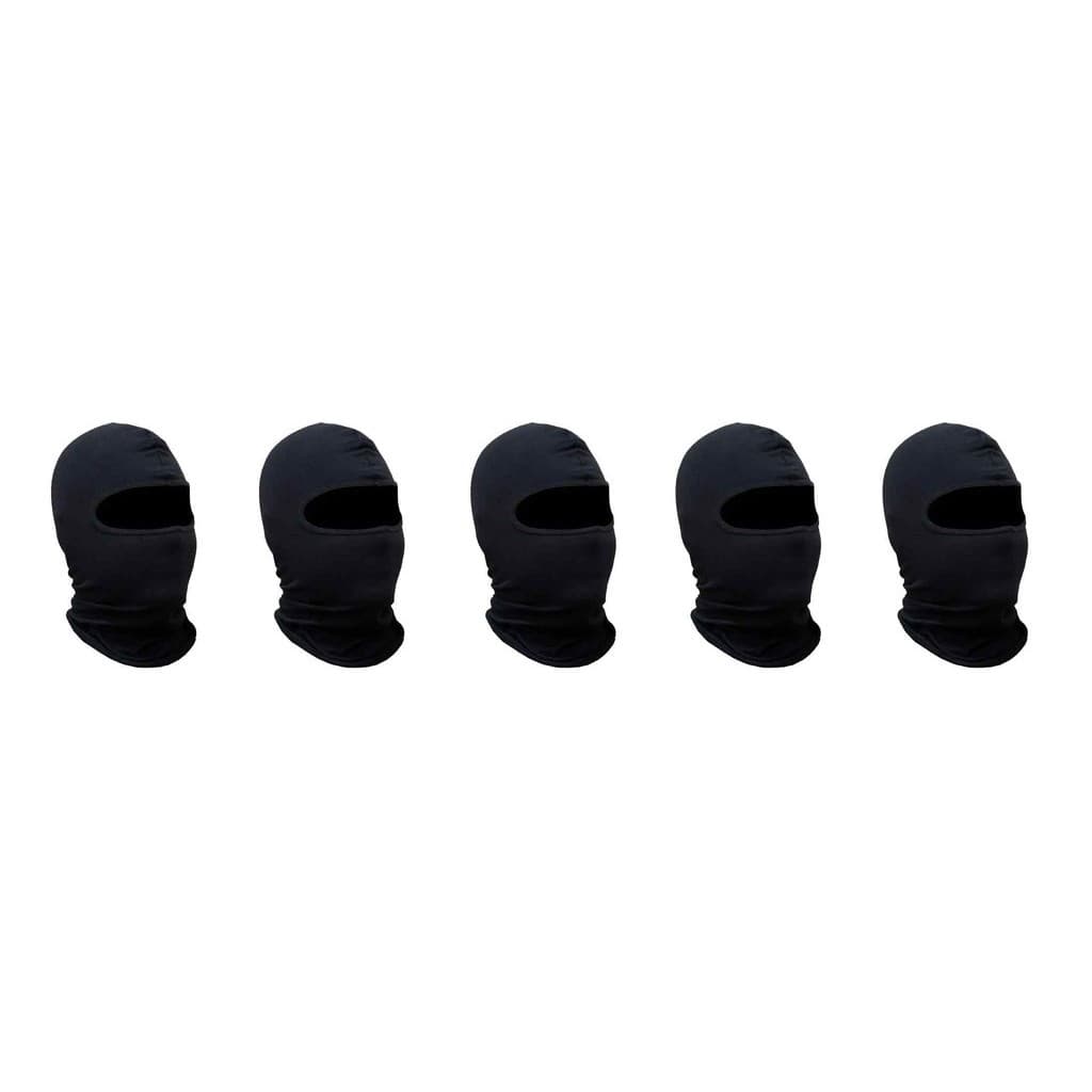 Kit 5 Toucas Ninja Balaclava Preto Moto Térmica Segunda Pele