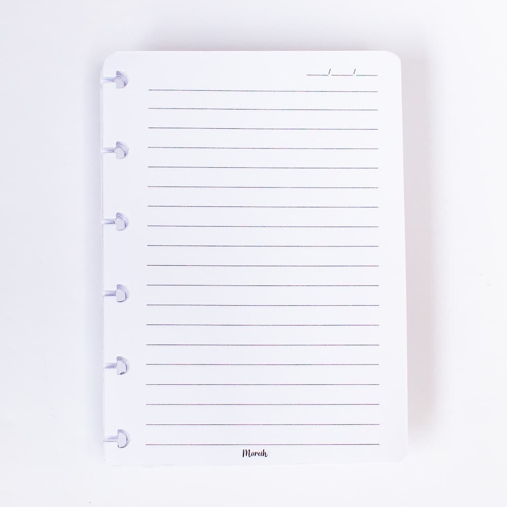 Refil Caderno de discos Pequeno (Coleção Basic ) Pautado - 6 furos