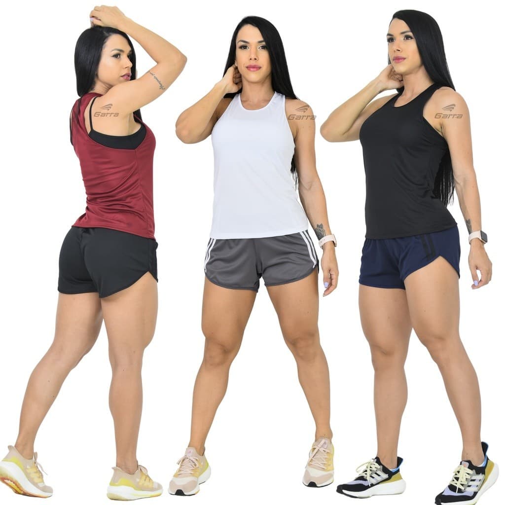 KIT 4 Camiseta Regata Dry Feminina Premium Fitness para Treino e Academia Garra Sport Wear