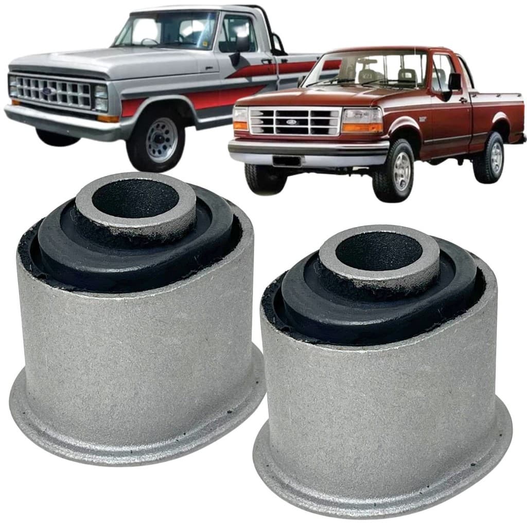 KIT 2 BUCHA OVAL ARTICULAÇÃO BRAÇO CENTRAL TRANSVERSAL EIXO SUSPENSÃO DIANTEIRA F100 F1000 G1 G2 4X2 79/98 (CAPA FERRO)