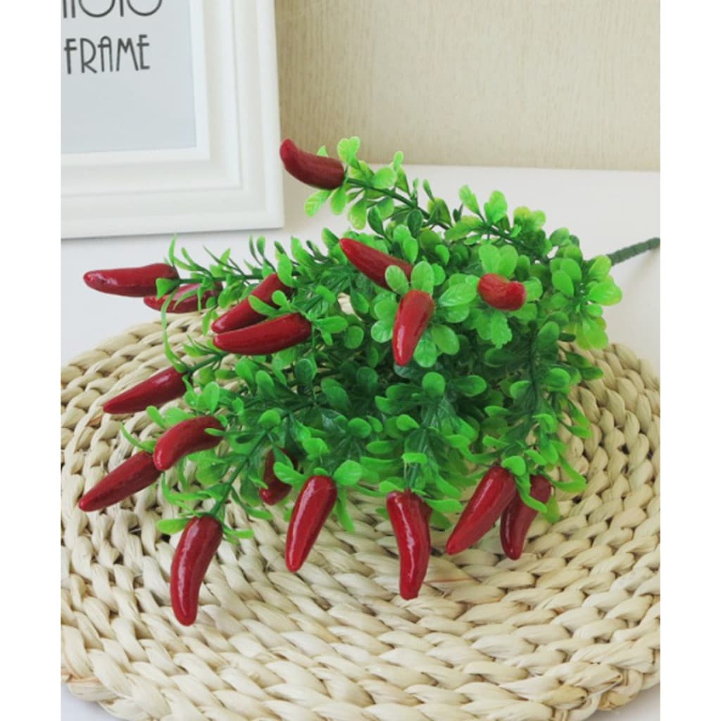 buquê De Flores Pimenta Artificial P/ Decoração Casamento, Arranjos, Decorar Festas mato e planta verdem