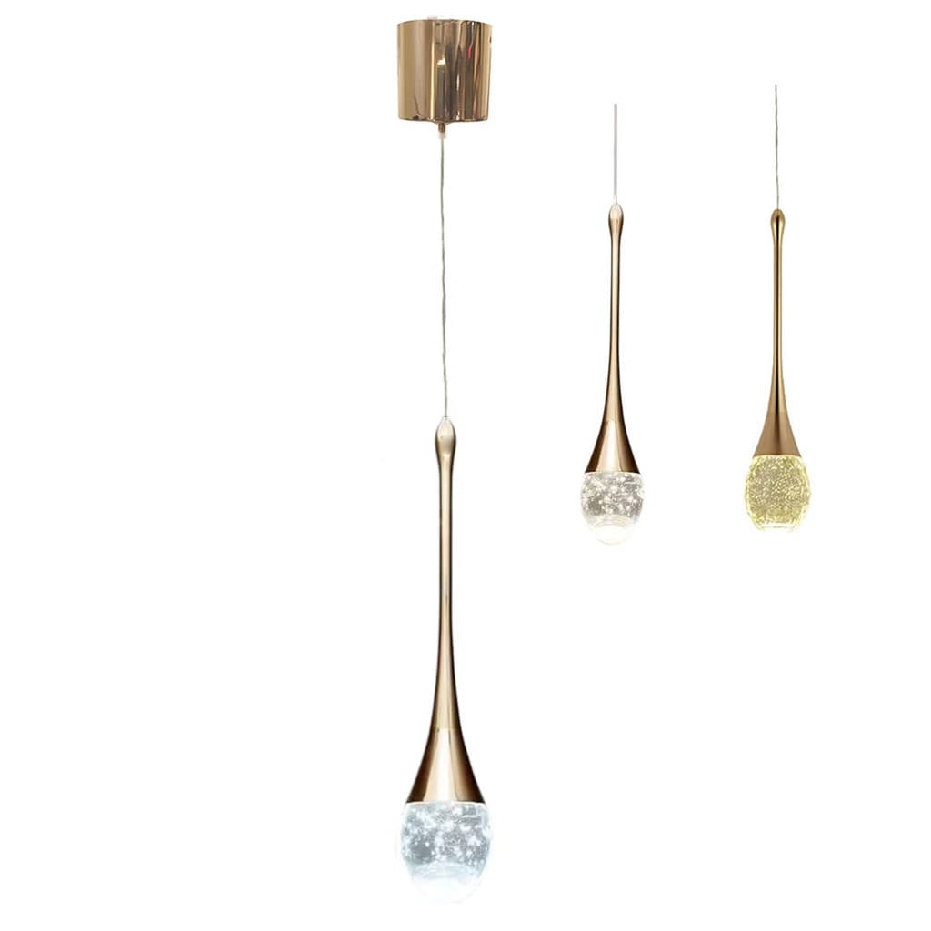 Lustre Pendente Cristal Gota 3 em 1 Iluminaçao Casa Sala de Estar Quarto Cabeceira Moderno Luxo Residencial Comercial