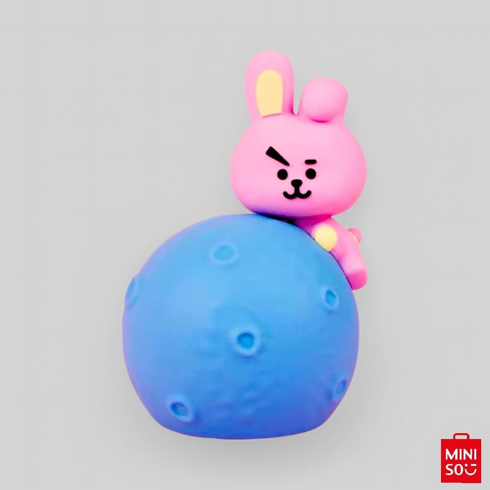 Luminária BT21 Cooky Lua Decorativa com Luz LED – Original Miniso, Ideal para Quarto e Presente