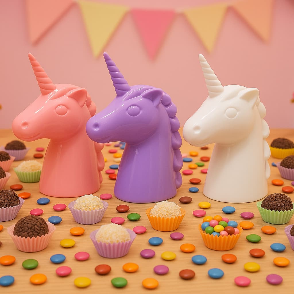 Kit 10 Baleiro Tubete Unicórnio Lembrancinha Festa Infantil Aniversário Criança Chá de Bebê