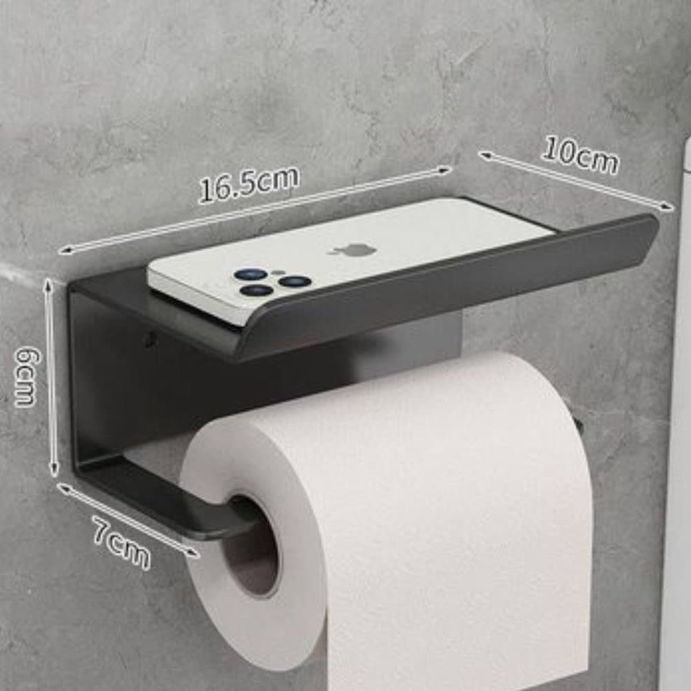 Suporte Premium em Aço Inox Banheiro, Papel Higiênico, Porta Lenços Umedecido, Celular e Outros