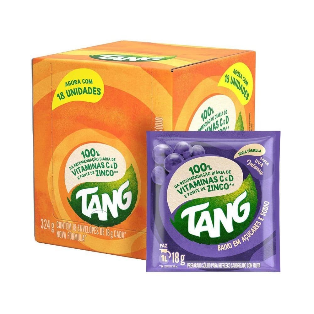 Suco em Pó Tang Refresco Uva Intensa 18g - 18 Unidades
