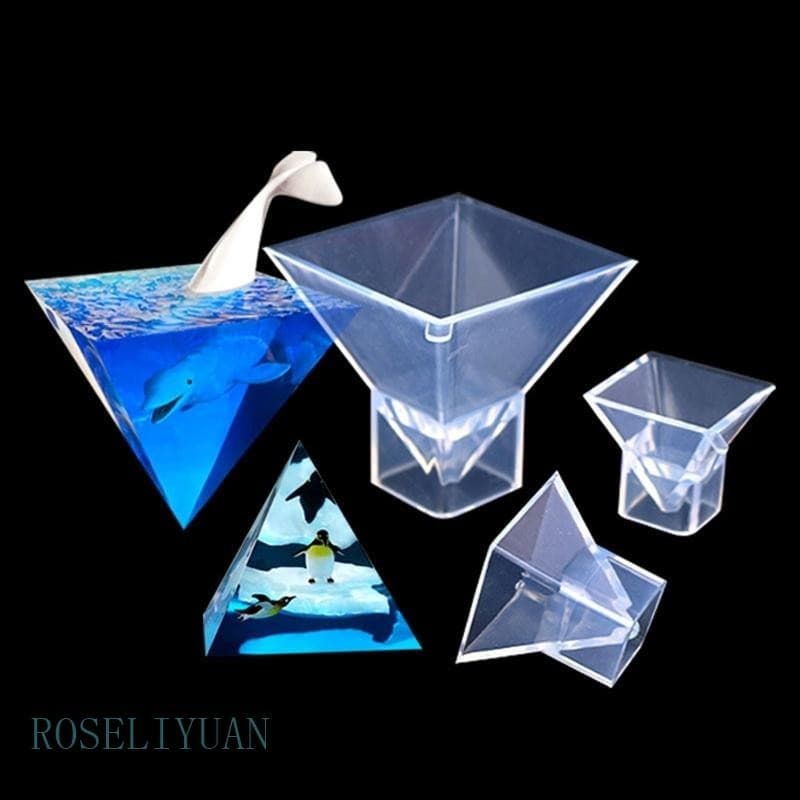 ROS Transparência Molde Pirâmide Silicone Resina Epóxi