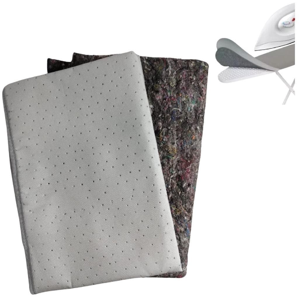 Conjunto Para Tabua De Passar Roupa Forro Térmico 1,45x50cm + Manta 1,40x40cm Cor Cinza